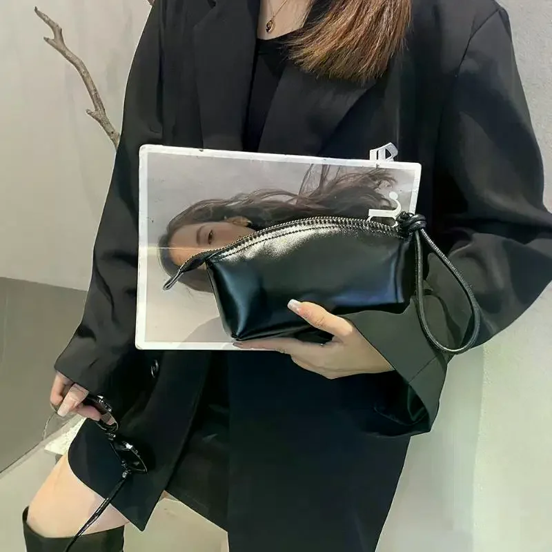 Versatile Casual Wristlet Purse Minimalist Solid Color Handbag Small Handle Bag Wallets Mini Handbag For Women Gifts
