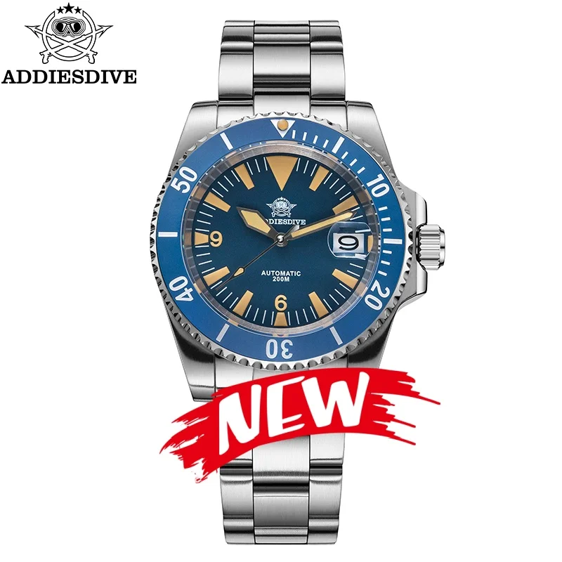 

ADDIESDIVE Top Sale Men's Watch 20Bar Diving Sapphire Crystal Ceramic Bezel C3 Luminous Relogio Automatic Mechanical Watches