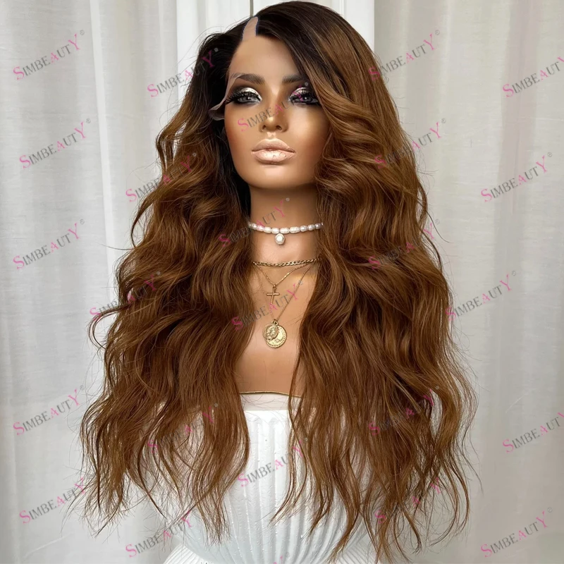 

100% Virgin Human Hair Ombre Auburn Brown Body Wave 1x4 U Shaped Wigs for Black Women Glueless Opening V Part Wigs with Clips
