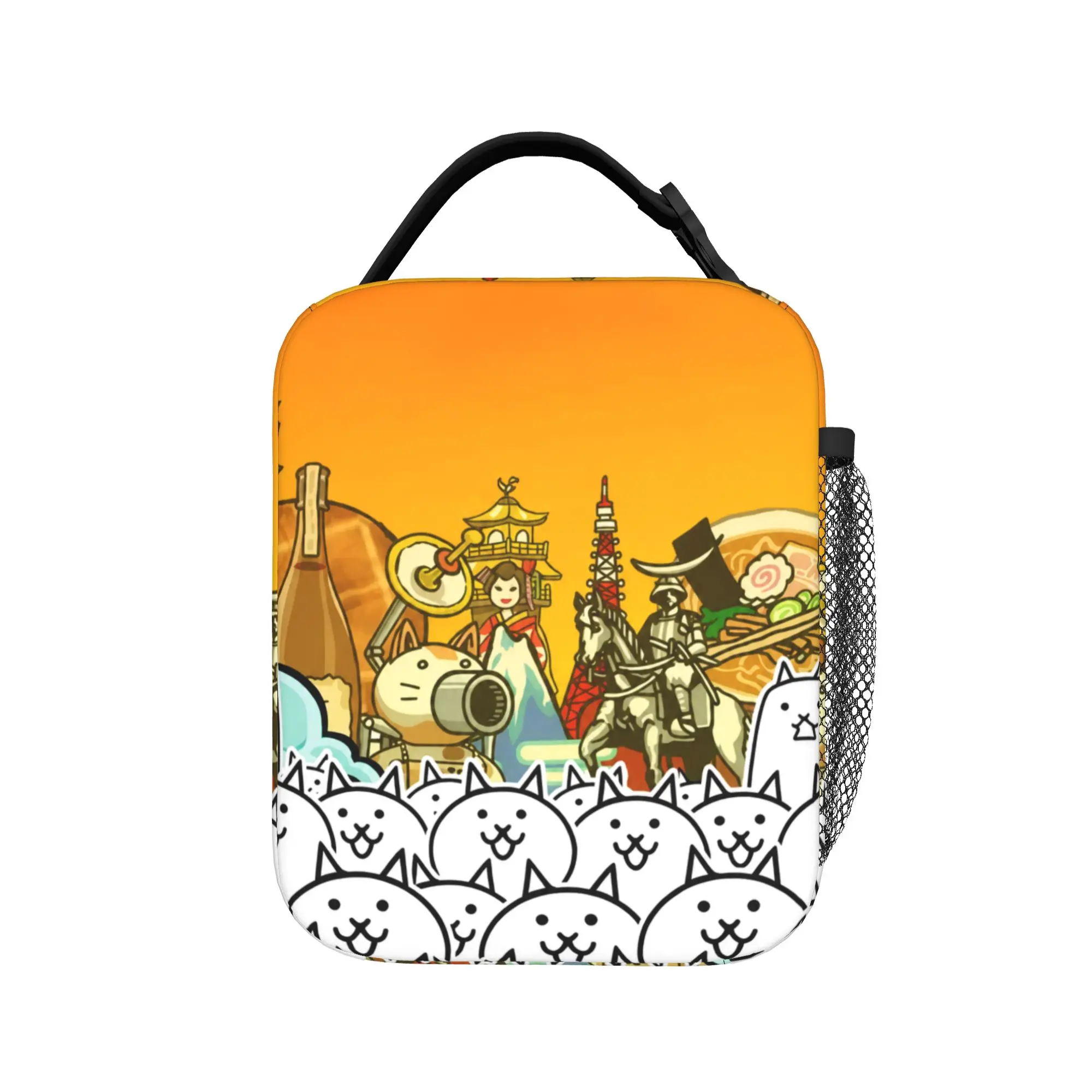 The B-Battle C-Cats Cartoon Insulated Lunch Bags Cooler Bag Reusable,Meal Container Games Large Lunch Box Tote Men Women