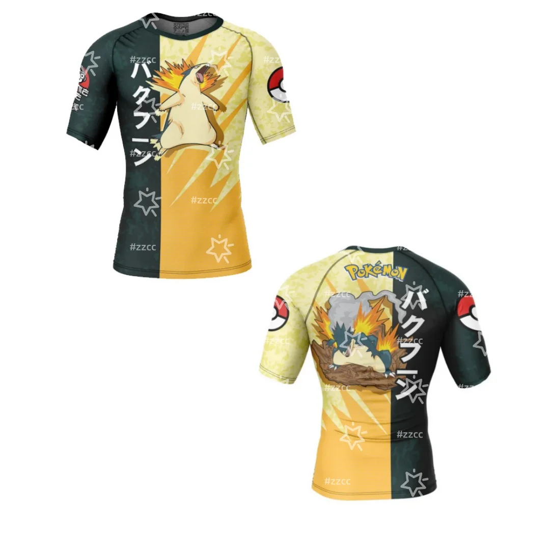 

Pokemon 'Typhlosion' Graphic Fitness T-shirt Anime jersey Summer Sports Dry Quickly Men's T-Shirt kid's Clothing Tee Woman