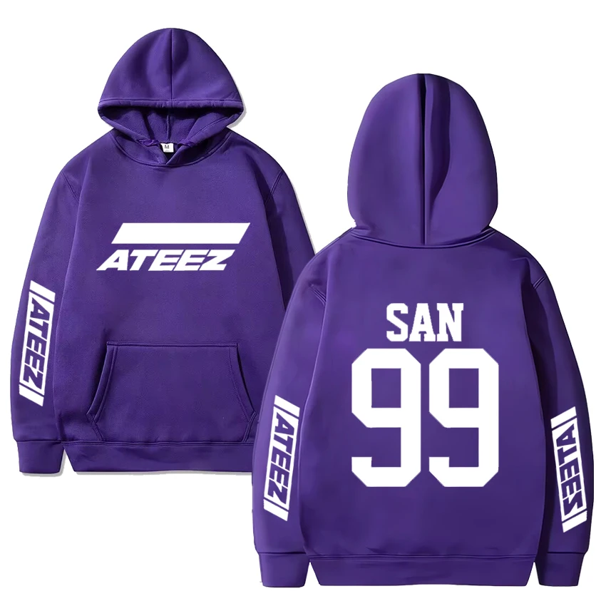 Wysokiej jakości bluzy z kapturem z albumu Kpop ATEEZ nowe Unisex modne sweter oversize męskie damskie Y2k polar harajuku bluza z długim rękawem