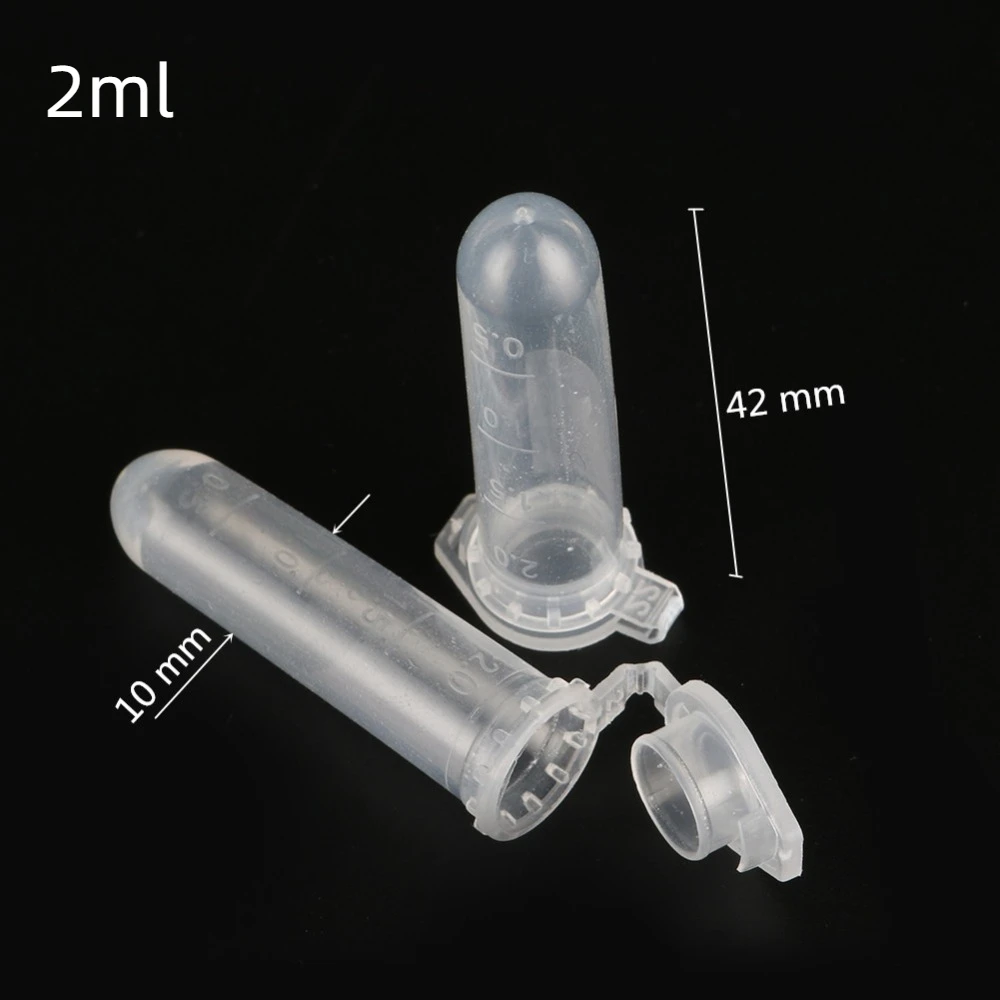 0.5/1.5/2 ML Clear Micro Plastic Test Tube Centrifuge Vial Snap Cap Container for Laboratory Sample Specimen School Stationery