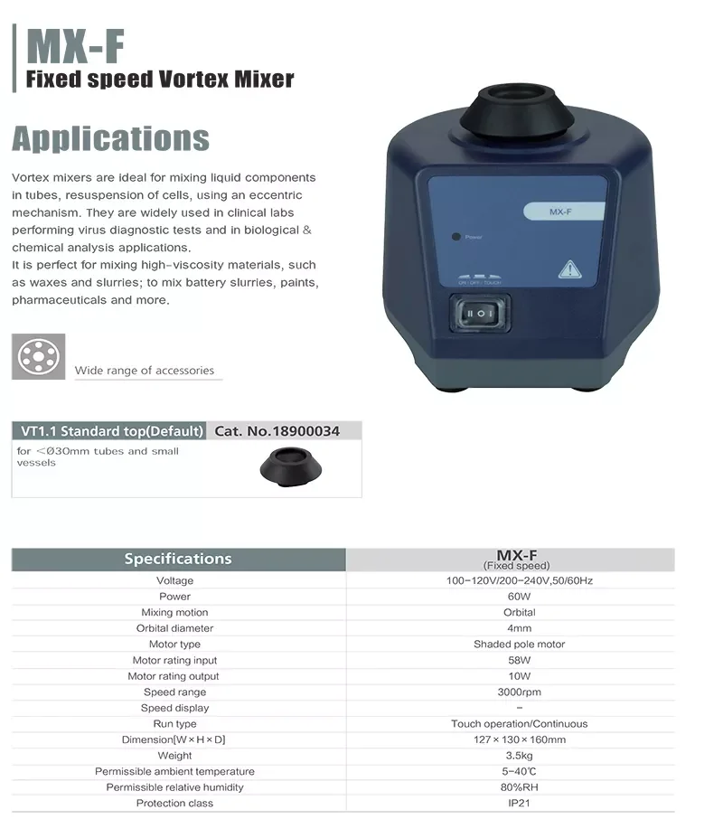 Imagem -04 - Ikeme Laboratório Vortex Mixer Equipamento de Laboratório Elétrico Aplicações de Máquina Líquida de Mistura Motor de Pólo Sombreado 2500 a 3000rpm