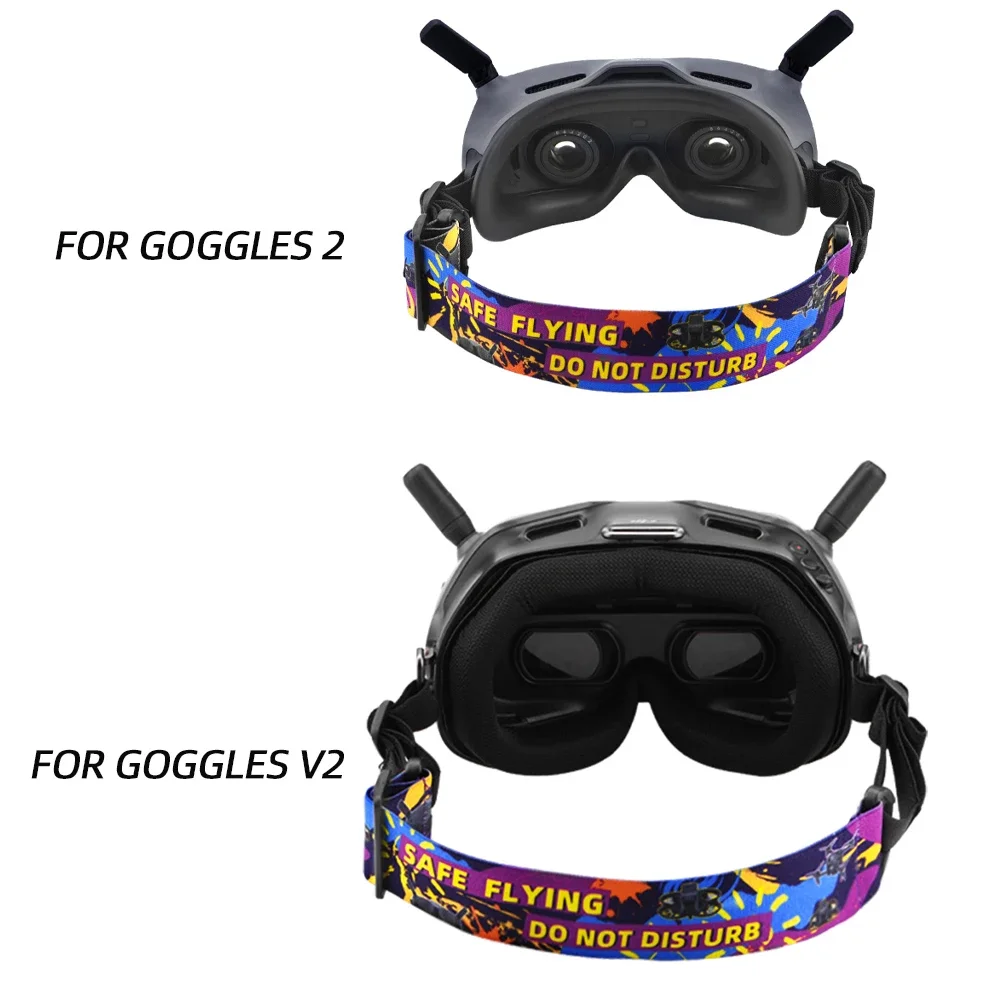 Adjustable Head Strap Elastic Band Colorful Headband for DJI Avata Goggles 2 Graffiti Fixed Strap for FPV Goggles V2 Accessories