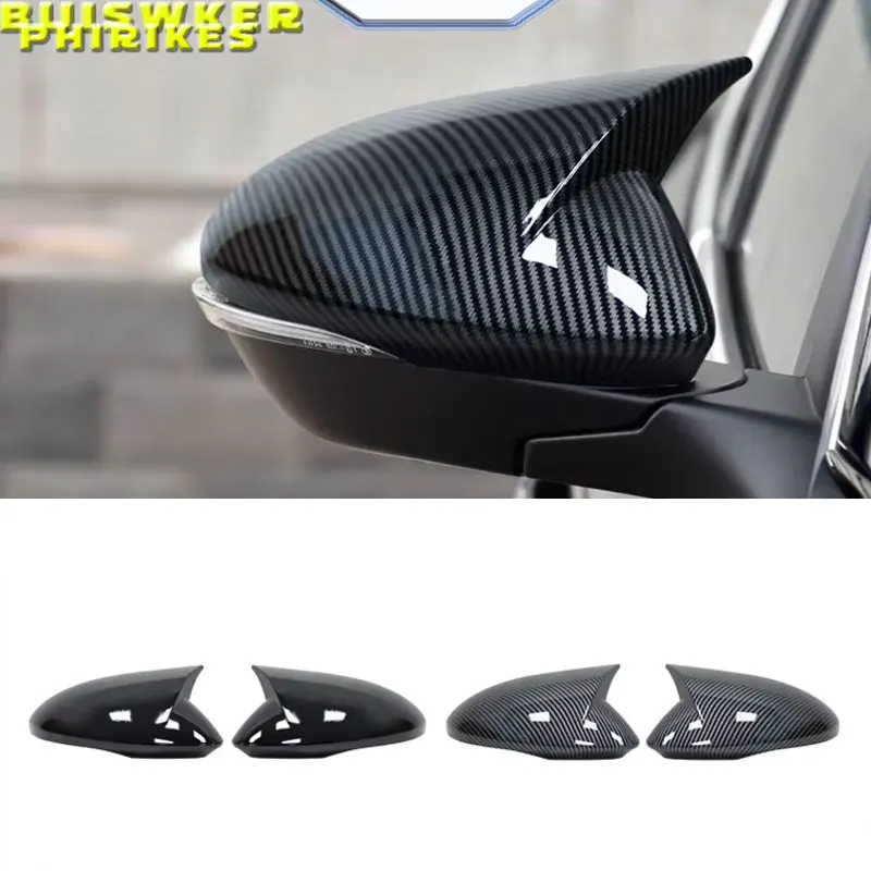 Car Door Side Exterior Rearview Mirror Decoration Cover Trim for Alfa Romeo Stelvio 2016 - 2020 Glossy Black Accessories