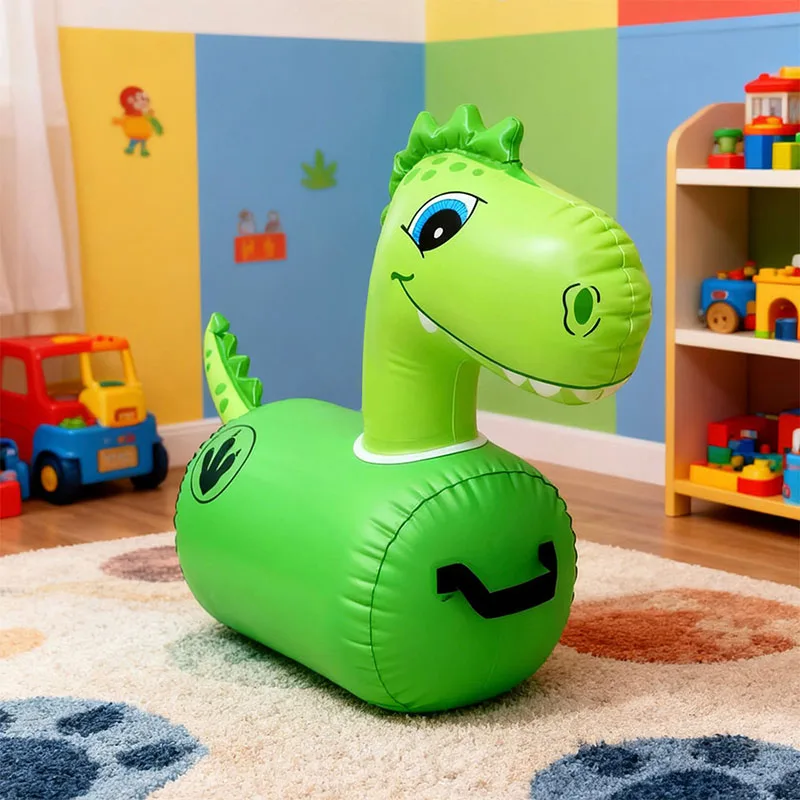 ‌ Inflatable Jumping Horse ‌   For Kids&Adults Simulation Green Dinosaur Riding Toys Home Outdoor Interactive Sport Toy