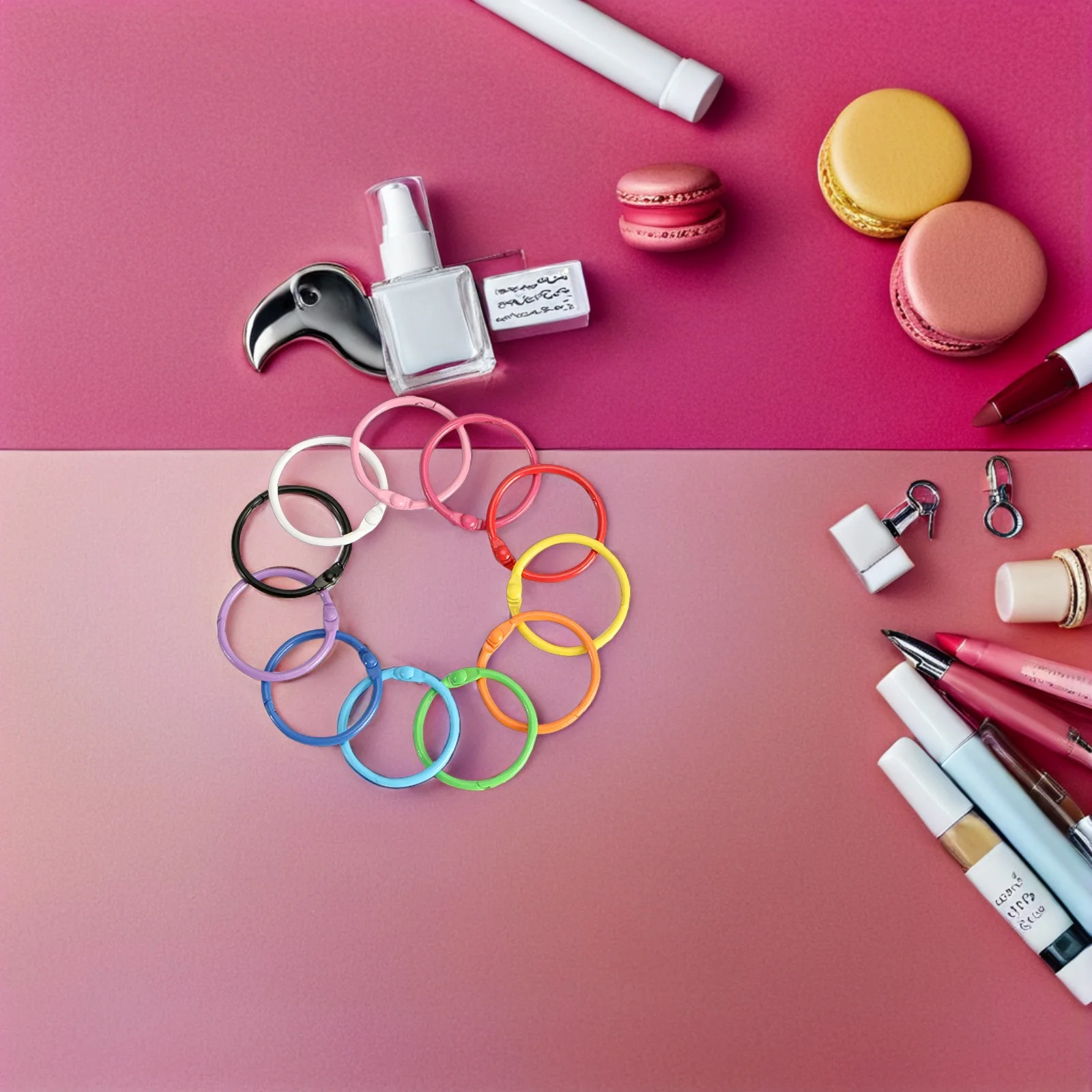 

40 Pcs Metal Binding Ring Key Rings Craft Binder Book Card Accessories Cards Keychain Bulk Office Album