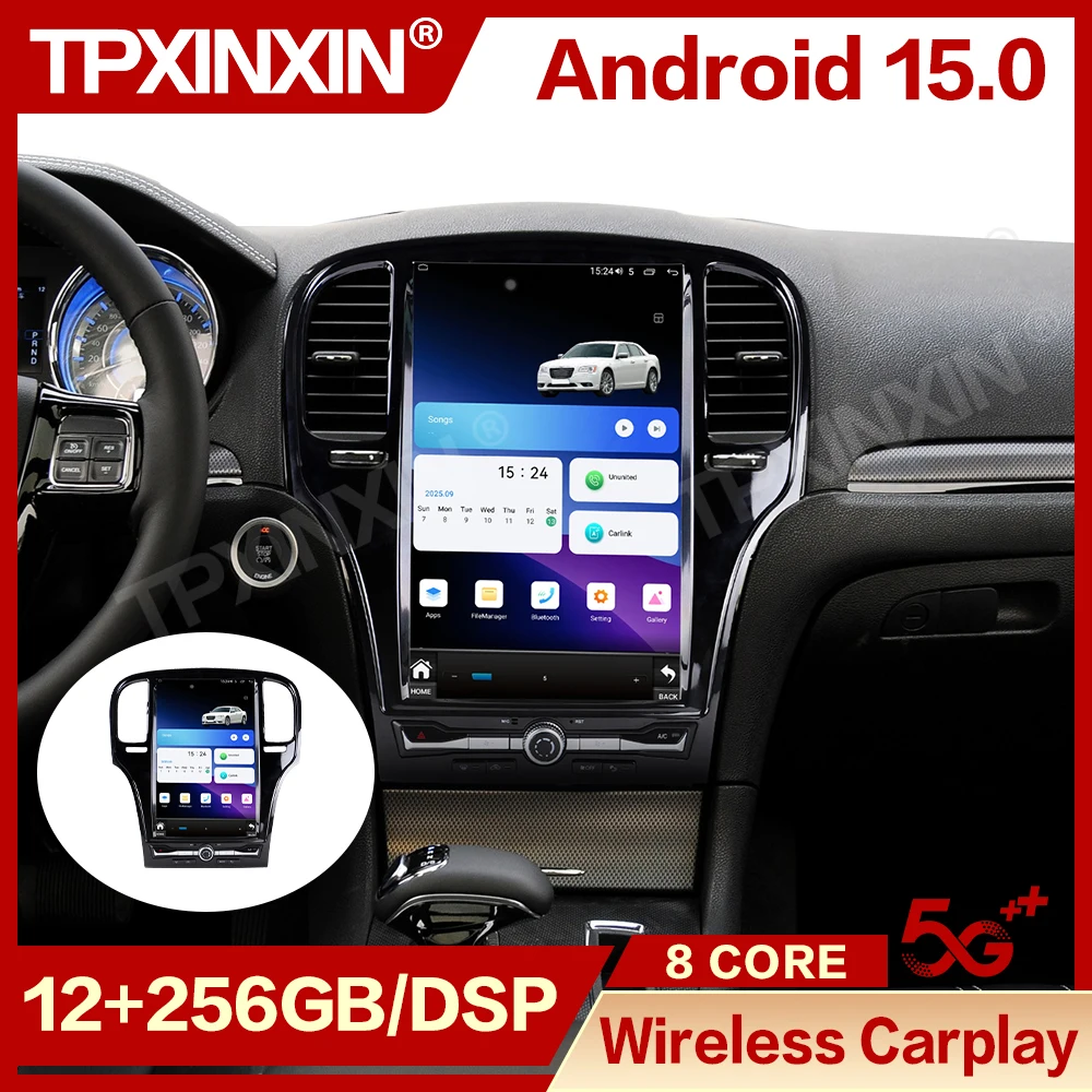 ZWNAV Android 15 Car Radio For Chrysler 300C 2011-2013 Wireless CarPlay Android Auto DSP Sound GPS Navigation WIFI 4G System