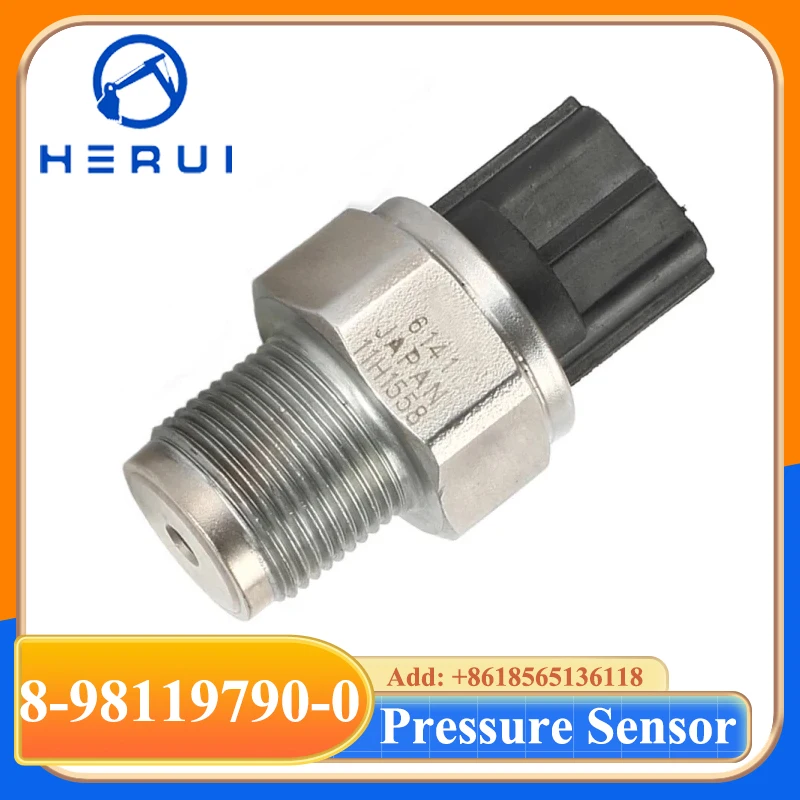 

Fuel Common Rail High Pressure Sensor OE 8-98119790-0 499000-6131 for 4HK1 6HK1 6UZ1 6WG1 Excavator Spare Parts