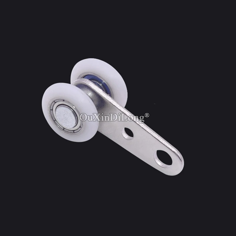 HOT 500PCS Metal Heavy Curtain Hanging Rail Wheels High-loading Dual Nylon Silent Wheels Ball Bearing Window Rollers Pulleys