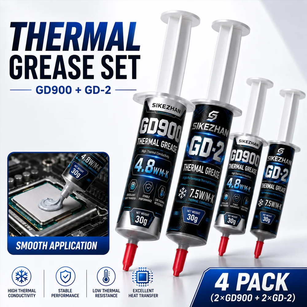 SIKEZHAN 2Pc Pâte Thermique 30g Graisse Silicone Haute Conductivité Composé de Refroidissement pour CPU GPU LED Dissipateur de Chaleur Processeur Puce Refroidisseur