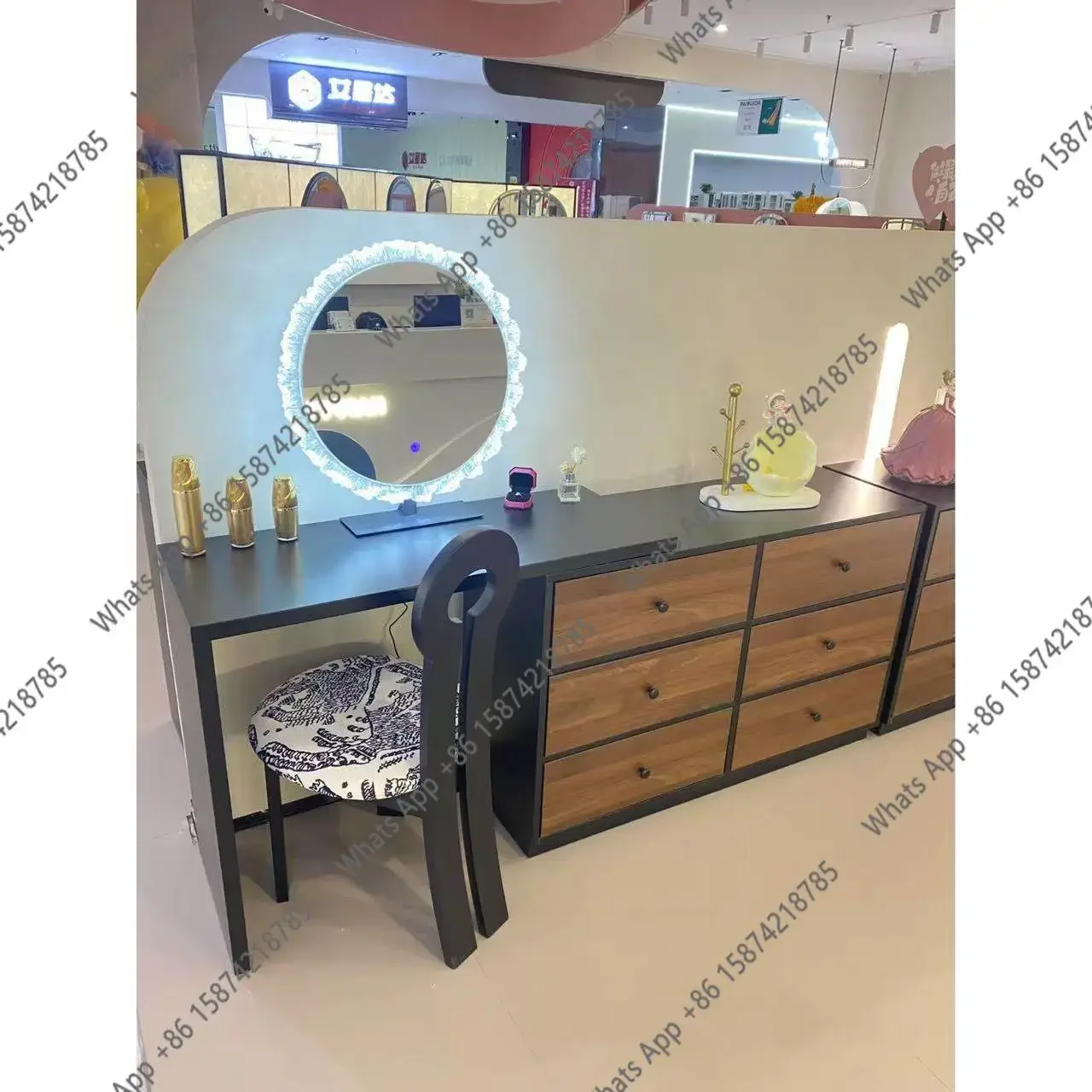 X32 Retro Style Light Luxury High Sense New Chinese Dressing Table Bedroom Small Apartment Dressing Table Bedside Cabinet