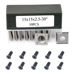 15mm Square Straight Tungsten Carbide Replacement Cutter Inserts Knives 15x15x2.5mm for Spiral Helical Planers Tools