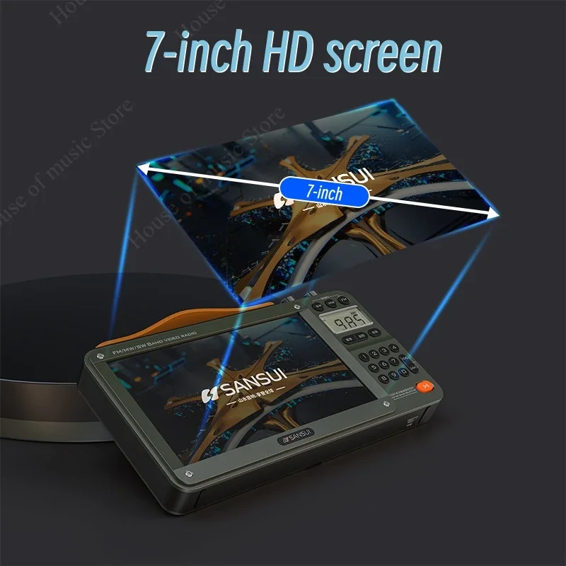 SANSUI F51/F50 متعددة الوظائف FM/MW/SW راديو كبير HD شاشة فيديو مشغل موسيقى سماعة لاسلكية تعمل بالبلوتوث مكبرات الصوت الاستعداد الطويل