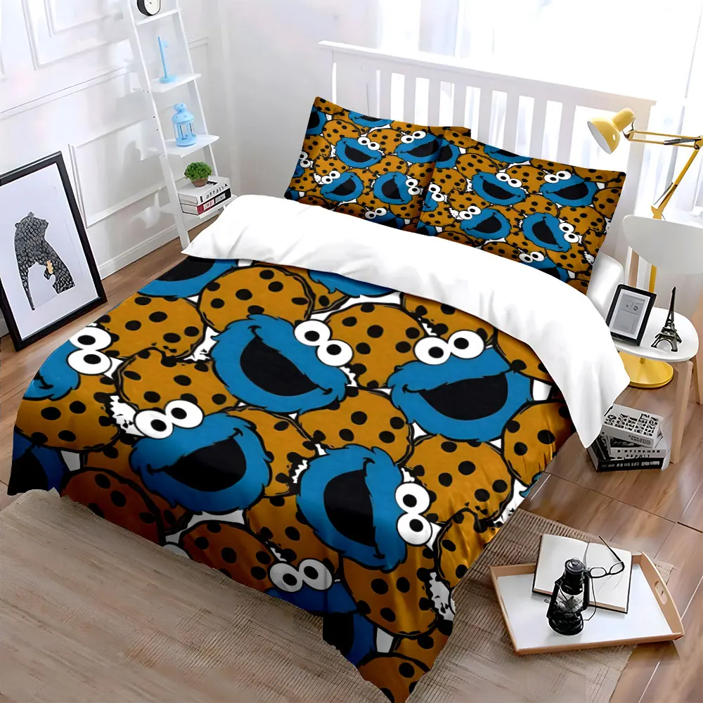 Cartoon Cookie Pattern Set Multiple sizes kid's and adults' bedroom Exquisite 3PC bedding set, gift