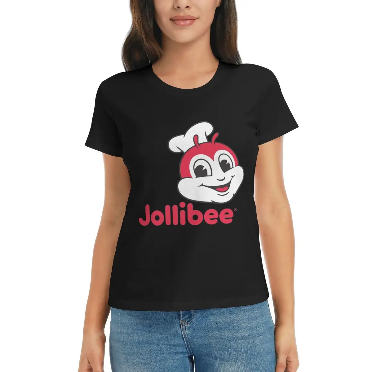 

Women T-Shirt Retro Jollibee Summer Short Sleeve Tees Crew Neck Cotton T Shirts Clothes Tops Streetwear