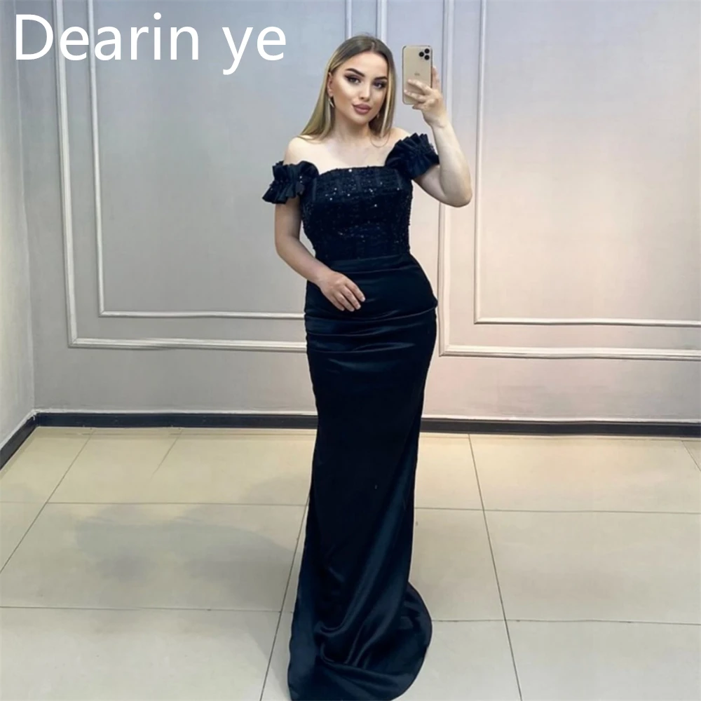 

Saudi Arabia Prom Gown Dearin Off-the-shoulder Column Floor Length Skirts Vertically Bespoke Occasion Dresses Evening Formal Dre