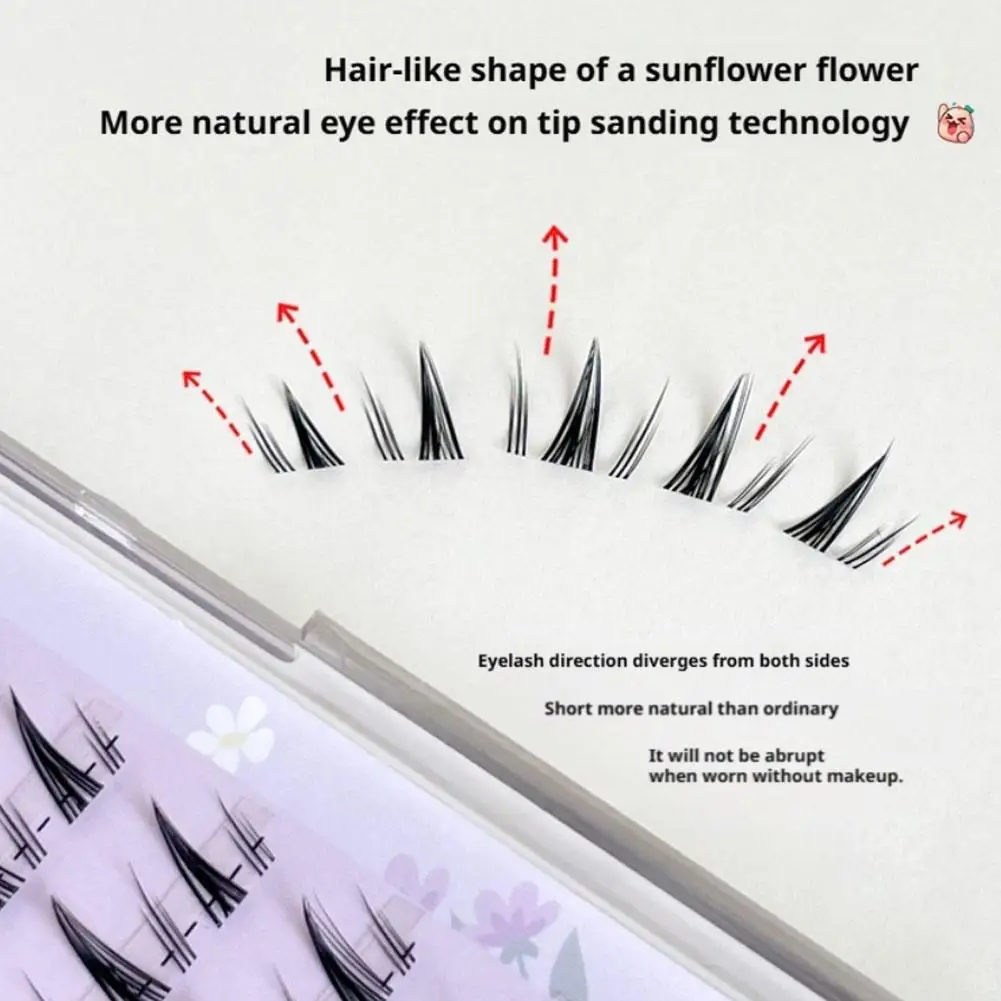 Natural diy extensão de cílios mangá estilo coreano diy em forma de w cluster cílios segmentados para maquiagem dos olhos cílios suprimentos