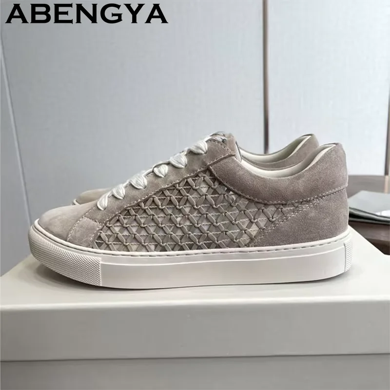 Women's Lace Up Casual Shoes Spring Summer Mesh Breathable Comfortable Running Shoes Oxfords Bottom Lacing Sneakers Shoes Mujer