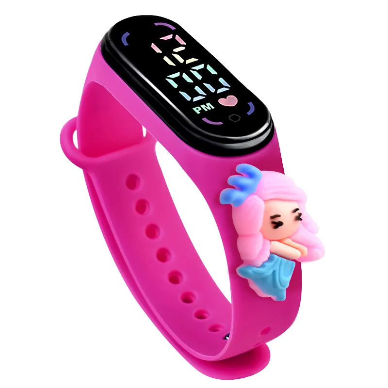 Disney-reloj electrónico de Frozen para hombre y mujer, pulsera impermeable con luz LED, personaje de Anime de dibujos animados, Blancanieves,