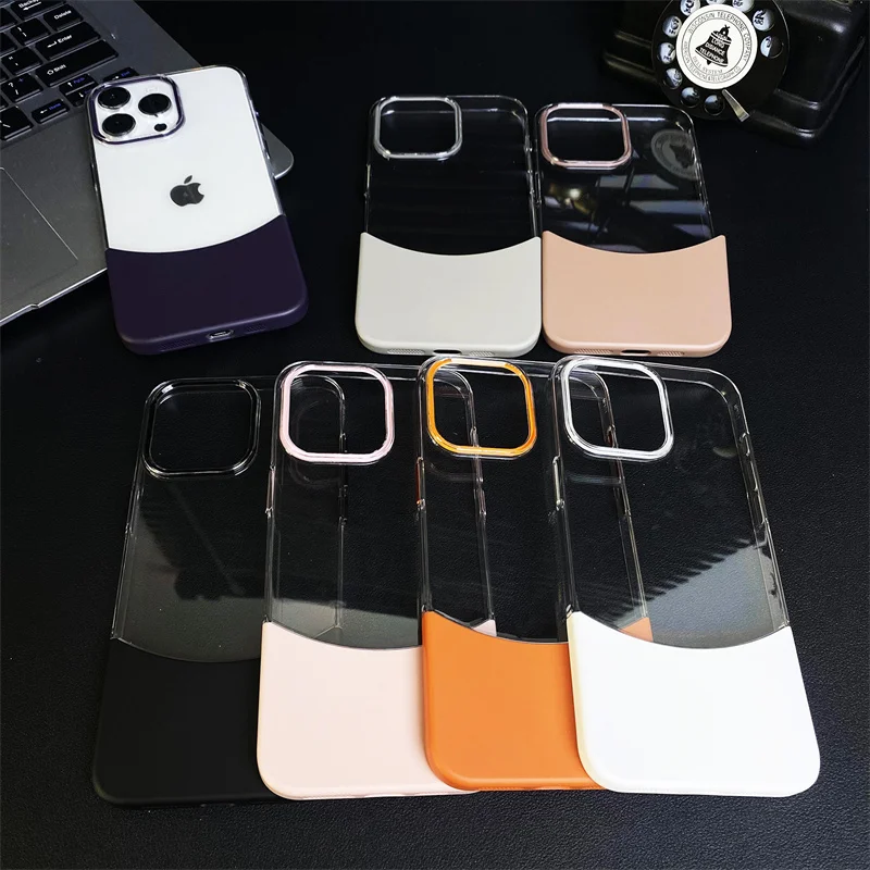 Splicing transparent Soft phone case for IPhone 15promax 14plus 13pro 12pro 11promax