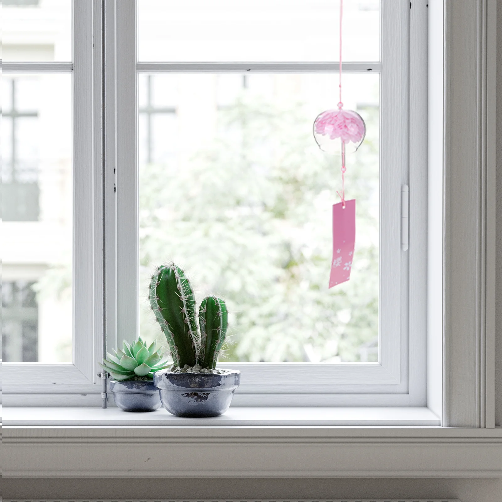 

2Pcs Glass Wind Chime Hanging Japanese Style Decor for Garden Balcony Home Vintage Wind Bell Pendant Window Hanging Decor