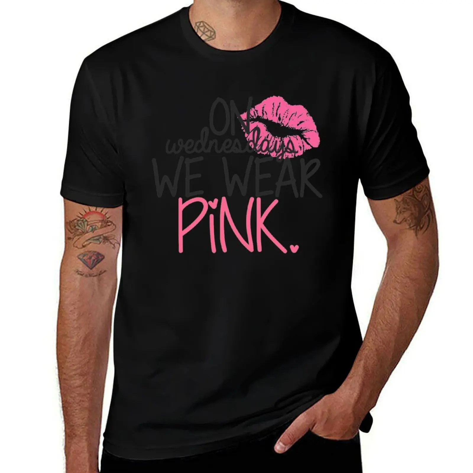 On Wednesdays We Wear Pink T-Shirt Holiday Simple Tee Shirt T-Shirt