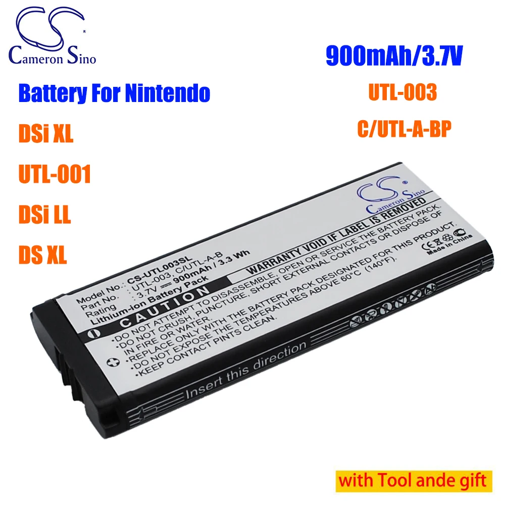 CameronSino UTL-003 C/UTL-A-BP 900mAh 3.7V Battery for Nintendo DSi XL UTL-001 DSi LL DS XL