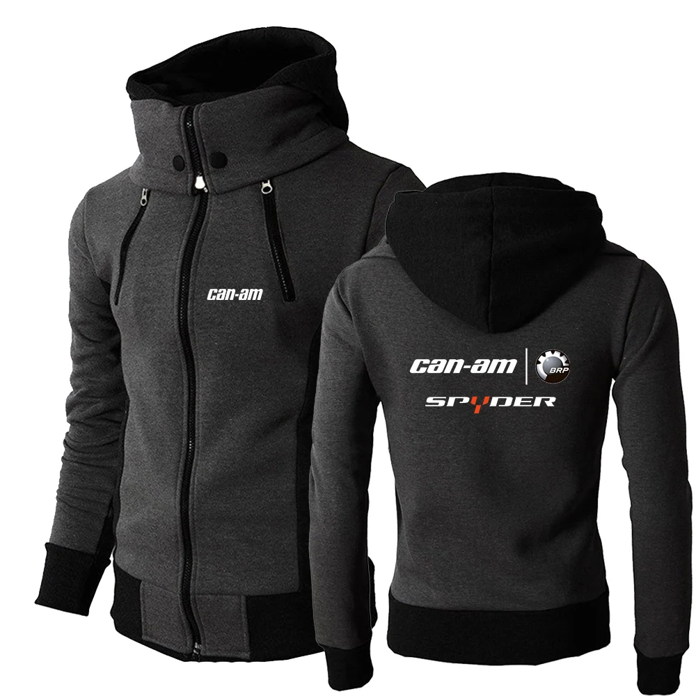 2022 Can Am Spyder Motorcycles Men's New Long Sleeves Print Jacket Warm Windproof Double Zipper Hooded Design Coats Pullover Top