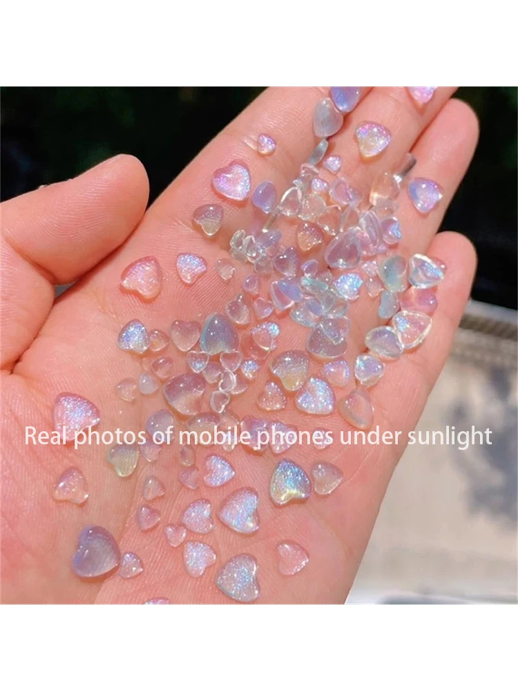 50PCS Resin Kawaii Heart Nail Charms Set image