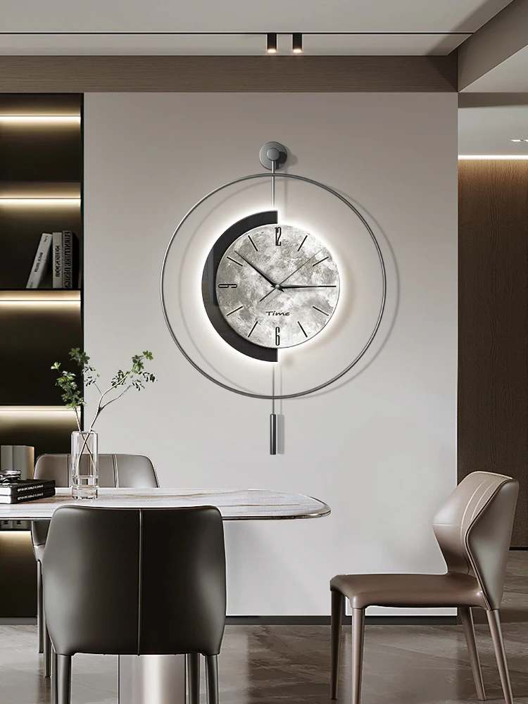 

Spain minimalist clock creative luxury restaurant moon decorative wall clock simple art silent clock