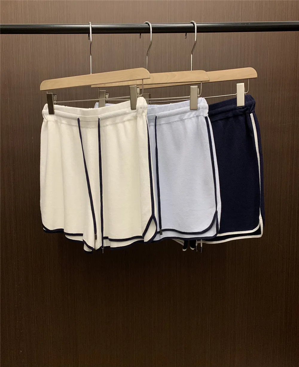 Women's Knitted Shorts B*C Drawstring Elastic Waist Versatile Thin Summer Sport Shorts