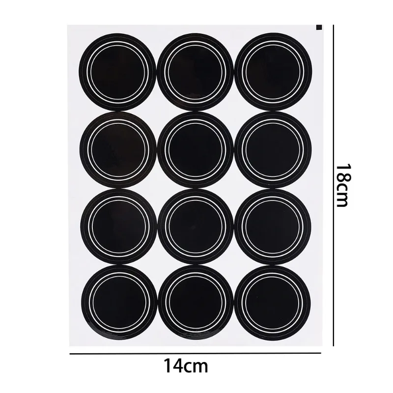 60/120Pcs Round Shape Label Stickers Kitchen Jars Spice Bottle Pantry Food PVC Labels Waterproof Reusable Blackboard Stickers