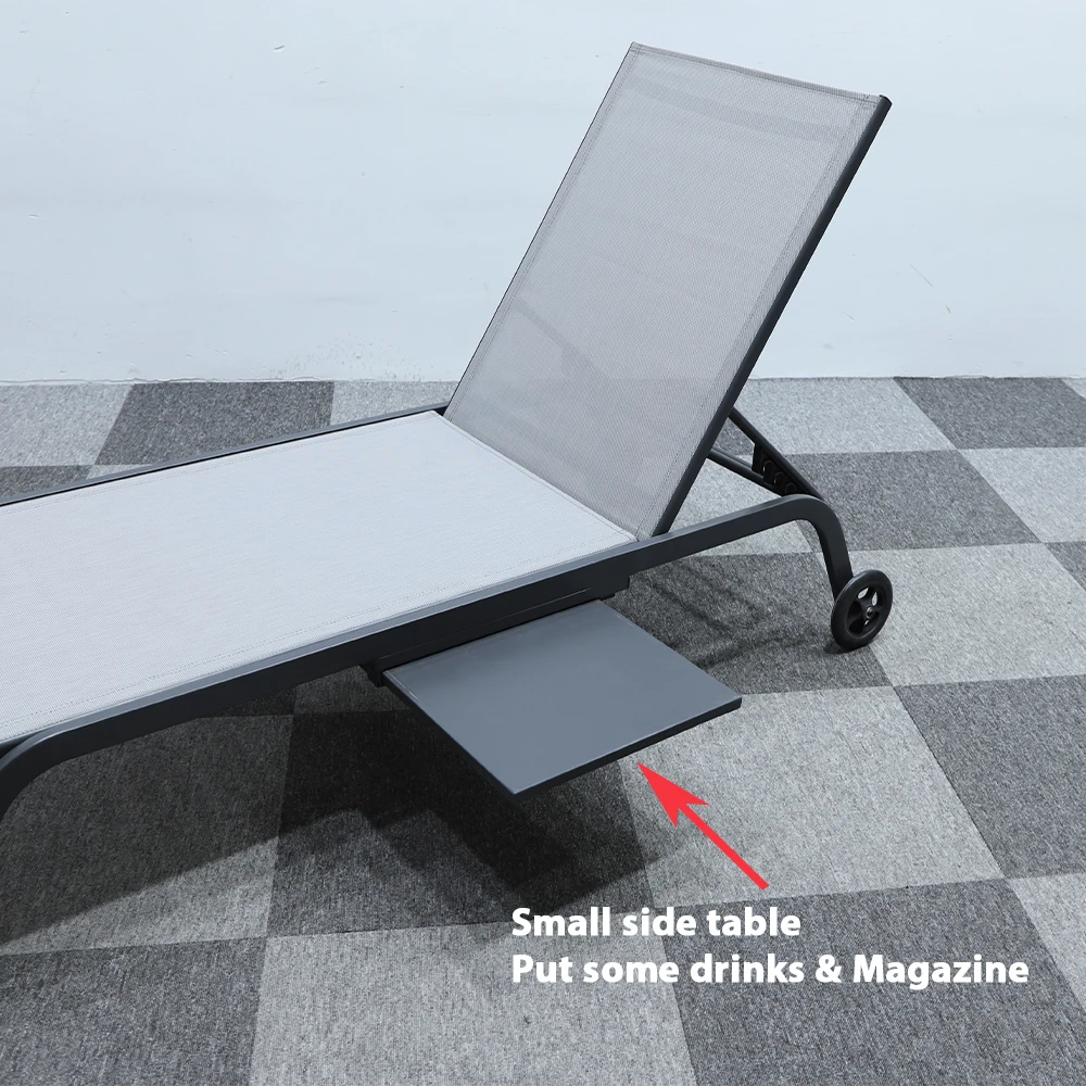 Gartenmöbel Chaiselongue Stühle Set Hotel Strand Daybed Poolstuhl mit Beistelltisch im Freien