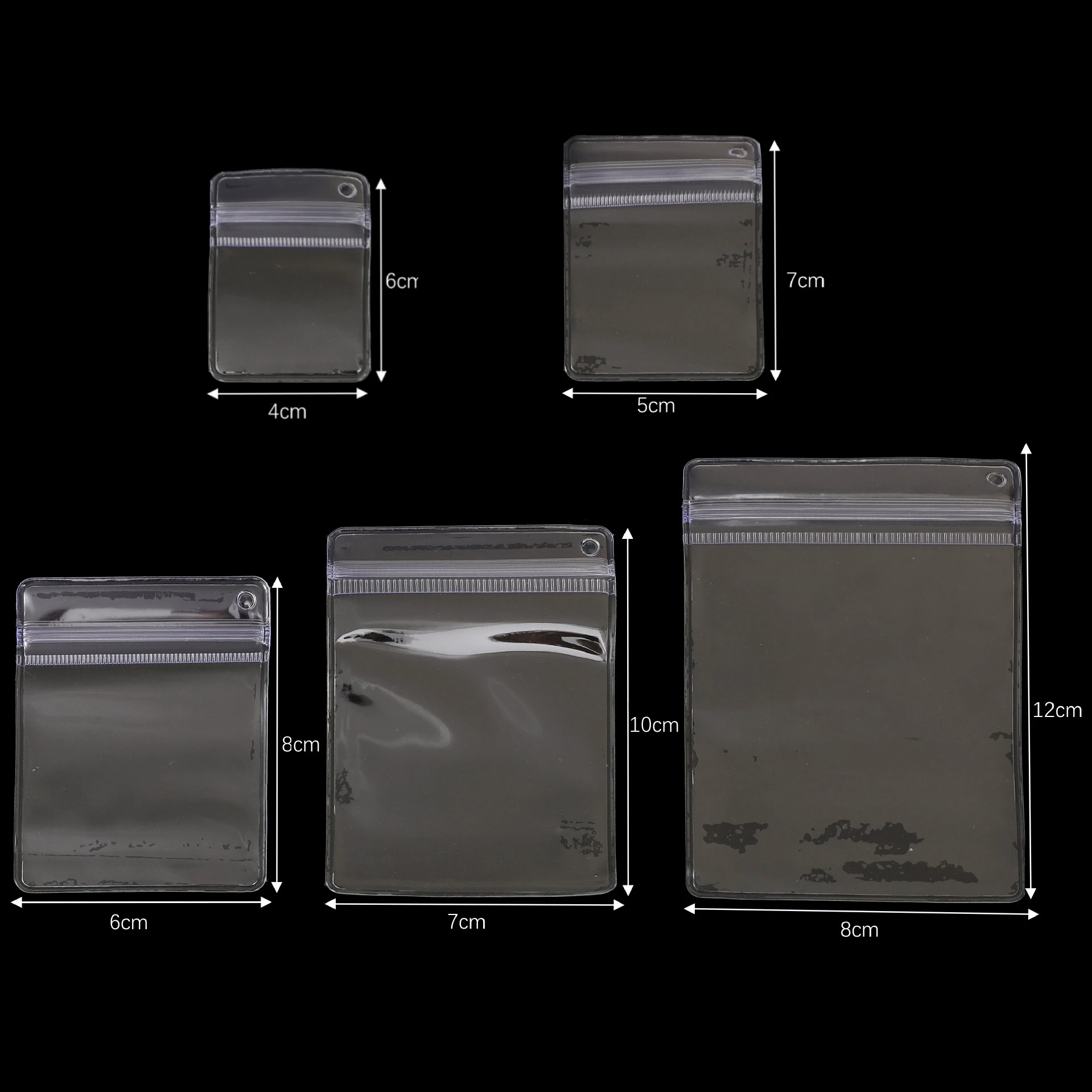 20Pcs/Lot PVC Plastic Self Sealing Bag Dustproof Transparent Zip Lock Bags With Hanging Hole for Ornament Gift Packaging Pouches