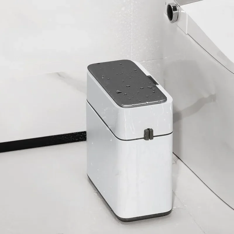 Stainless Steel Case Intelligent Sensor Garbage Can Bathroom Kitchen Living Room Cover Waste Bins Waterproof Silence Household