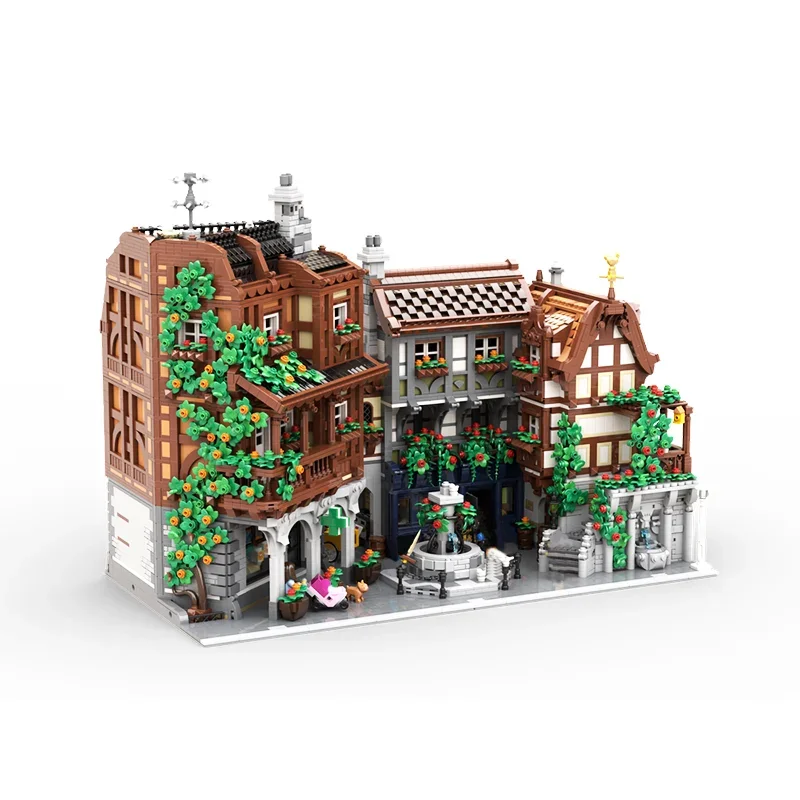 MOC Creative Street View Wine Shop and Old Pharmacy  Building Model Model Block Architecture Diy Education Assembly Toy Gift