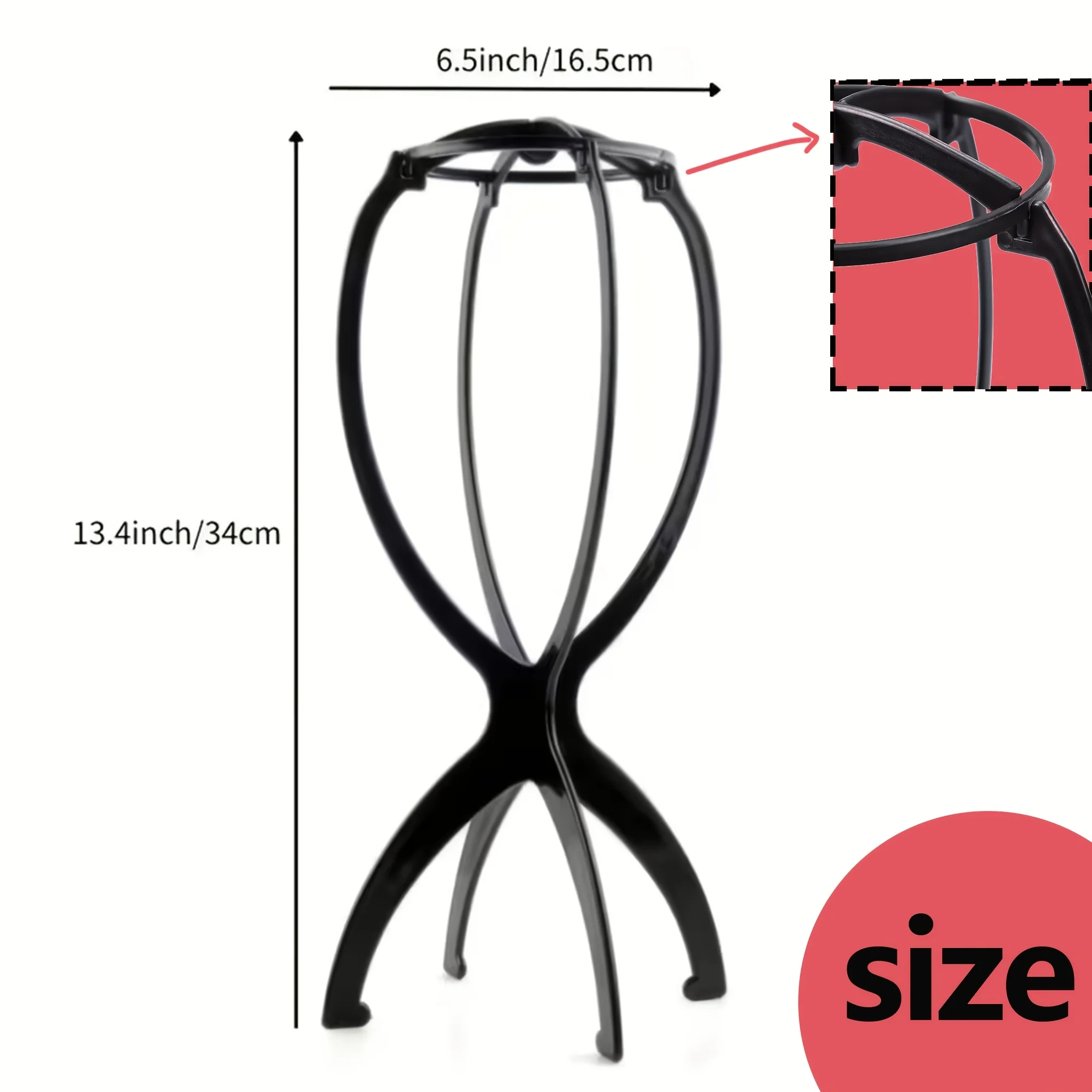 2pcs Heavy-Duty Wig Holder Stand - Foldable, Space-Saving Wig Display Rack for Salon, Home, or Travel Ideal for Wig Making