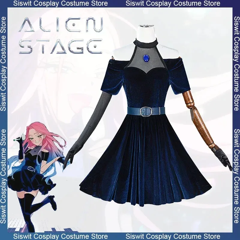 

Anime ALIEN STAGE Mizi Cosplay Costume Velvet Skirt IDOL Performance Clothes Women Evening Dress Holiday Party Carnival Outfits