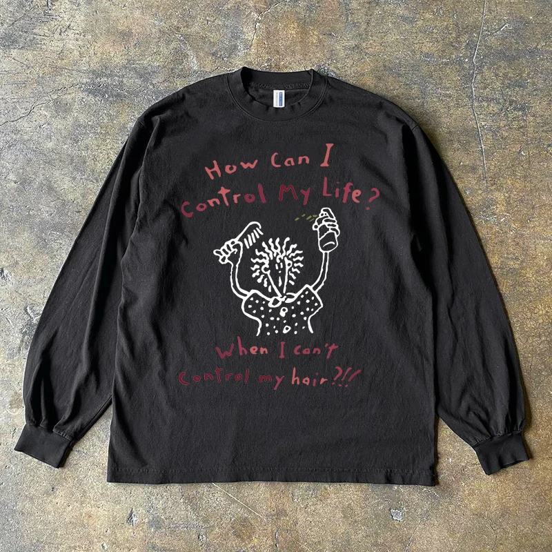 Pure Cotton Long Sleeve T-Shirt 300g Heavyweight Couple's Unique Design Feel Small Story More Xiao Chen Story Multi-Functional
