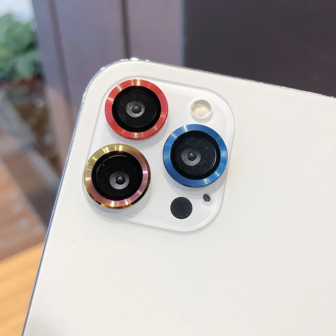 2-3Pcs Metal Ring Camera Lens Protector Glass For IPhone 17 16 15 Pro Max 14 15 Plus Full Cover Camera Protector Lens Film
