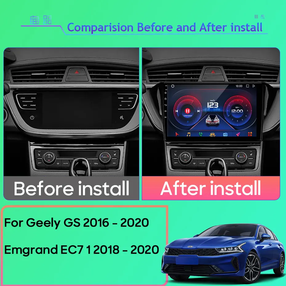 Android Multimedia For Geely GS 2016 - 2020 Emgrand EC7 1 2018 - 2020 Car Stereo CPU Radio QLED Player Navigation Carplay Auto