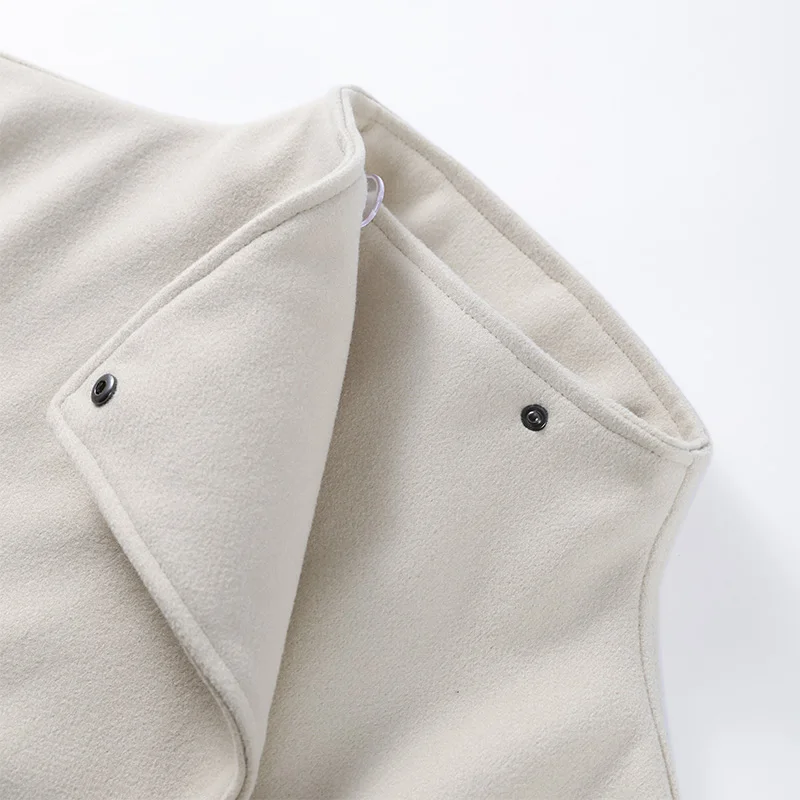 Eleganter Schicker Stehkragen-Wollmantel mit Langen Ärmeln, Einreihig, Locker Geschnitten, Warmer Wintermantel für Damen, Lässige Streetwear, Neu – Detail 7