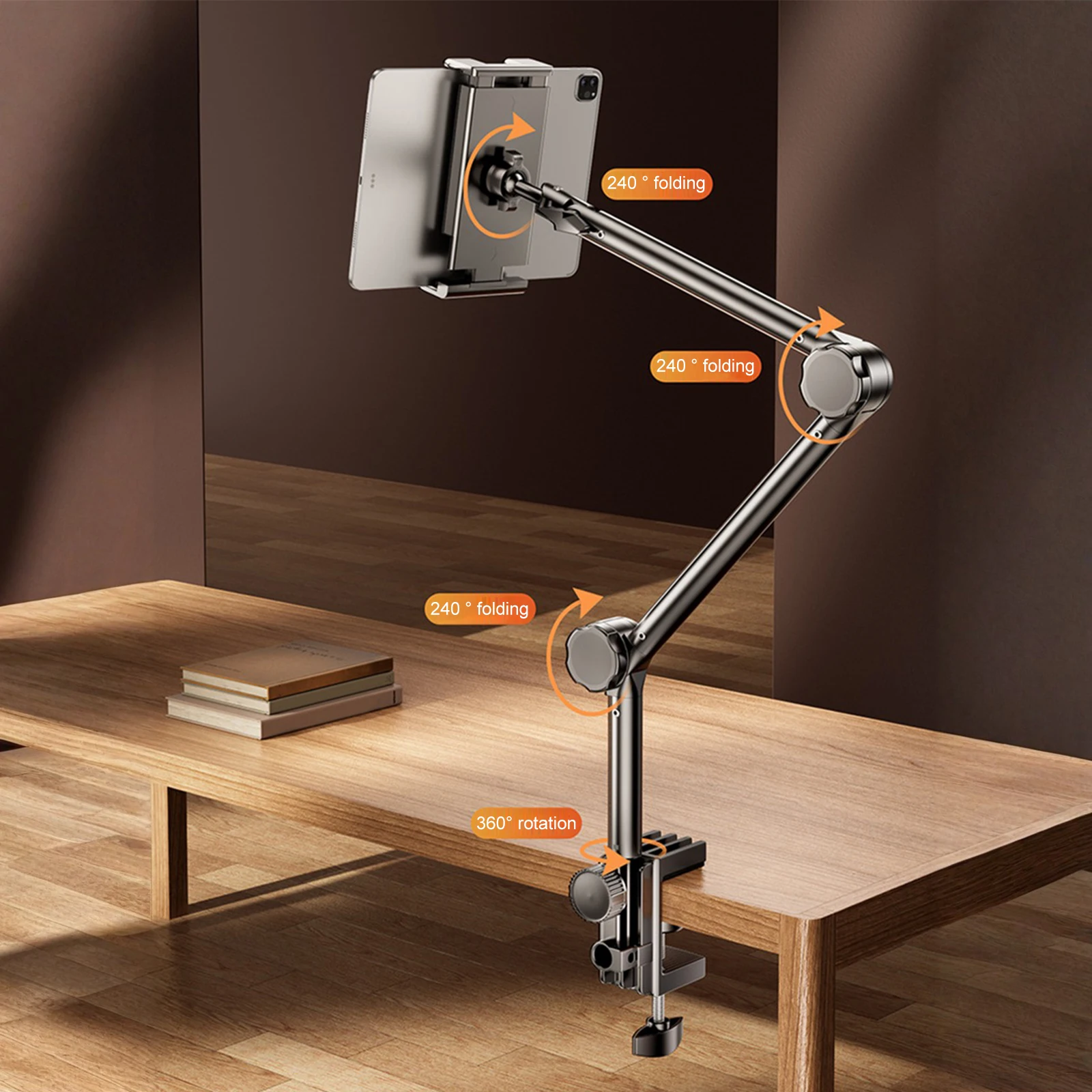 

Tablet Stand Desktop Support Stand Phone Holder 360 Degree Adjustable Stand Tablet Clip Holder Mount for Smartphones Tablets