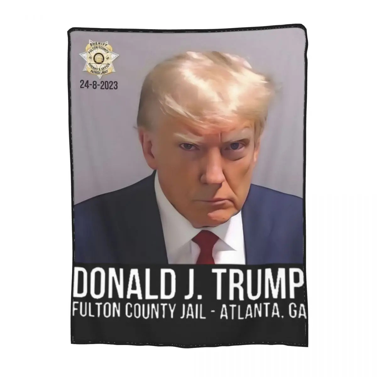 Parody Trump Mug Shot Never Surrender Blankets Flannel Decoration Comfortable Warm Throw Blanket for Bed Travel Bedding Throws