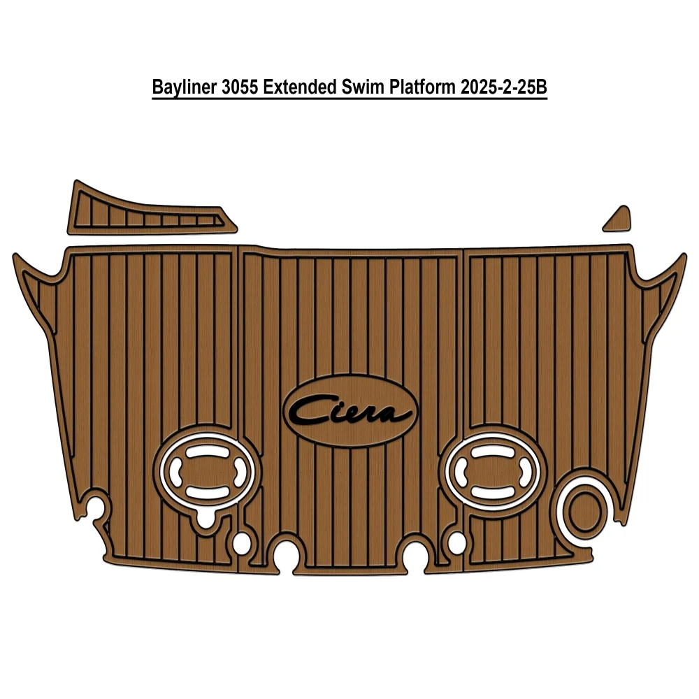 

Bayliner 3055 After Market Extended Swim Platform Boat EVA Foam Faux Teak Deck Floor Mat SeaDek MarineMat Style Self Adhesive