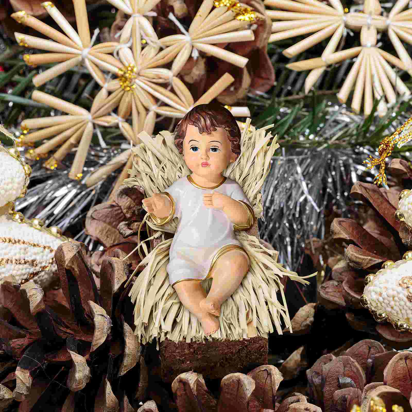 Religious Holy Child Ornament Saint Baby Adornment Decoration Resin Jesus Figurine Church Home Kit