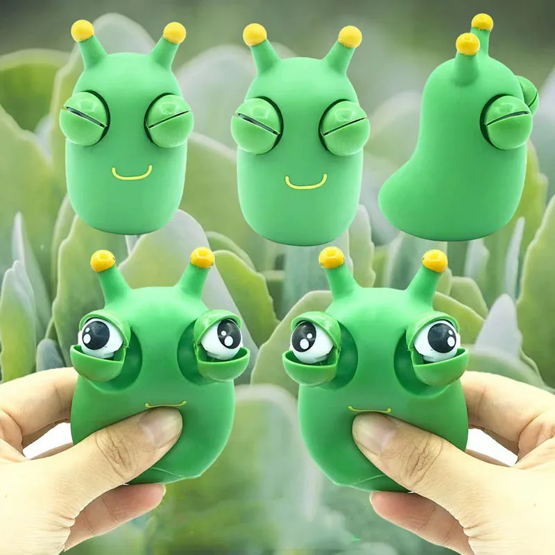 

TPR Cute Simulation Squishy Stare Cabbageworm Vegetable Insect Kids Adults Pinch Decompression Vent Toys