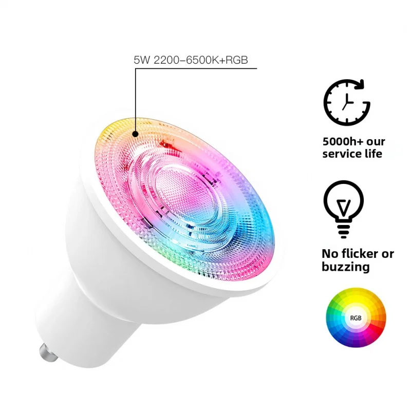 Tuya ZigBee Smart LED Spotlight (GU10) - RGBCW Dimmable | 5W | Smart Light Bulb | App Control